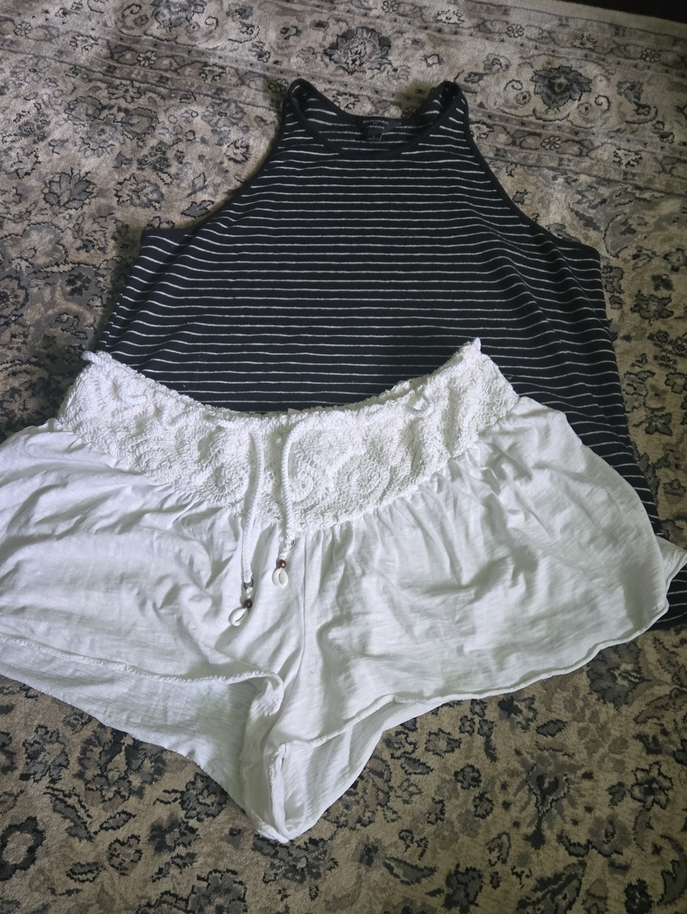 2 For 20 Linen Blend Tank Cotton Shorts Large